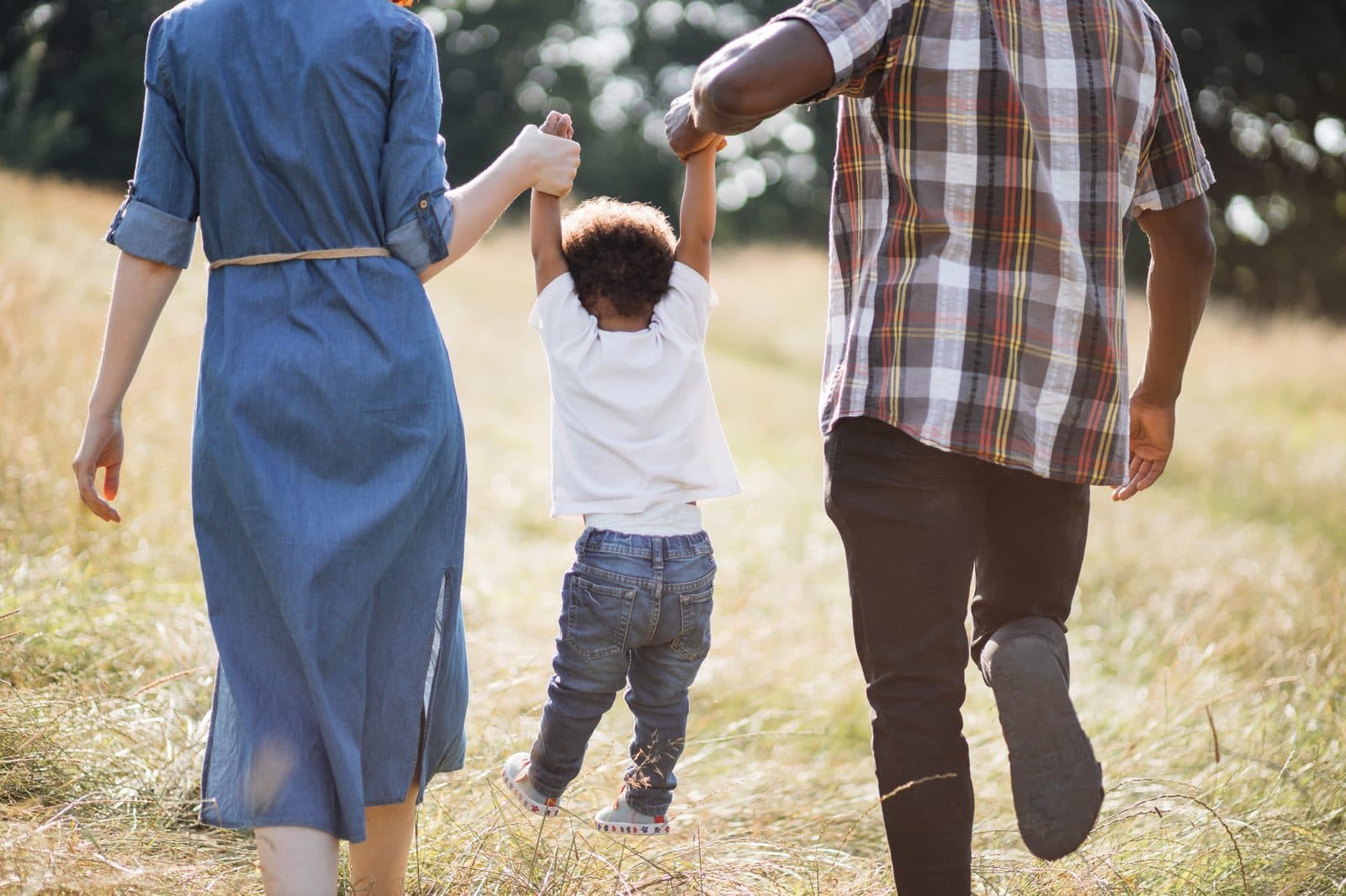 Family walking together outdoors